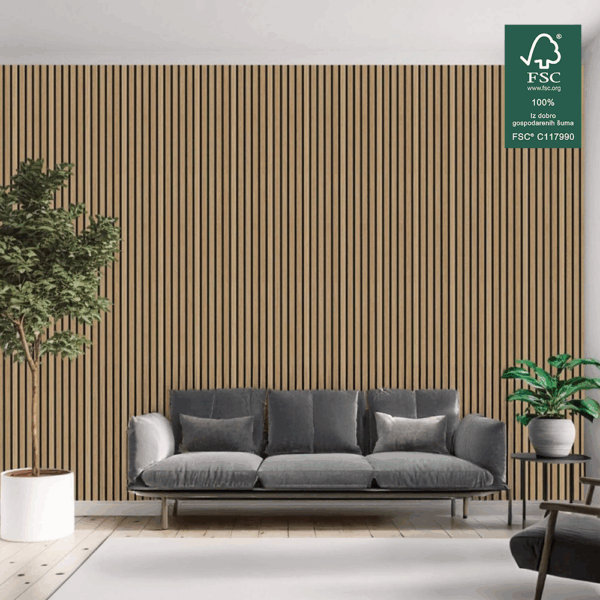 Akustični panel Hrast Pattern FURNIR 27-13/25-15 2700x600x9 mm